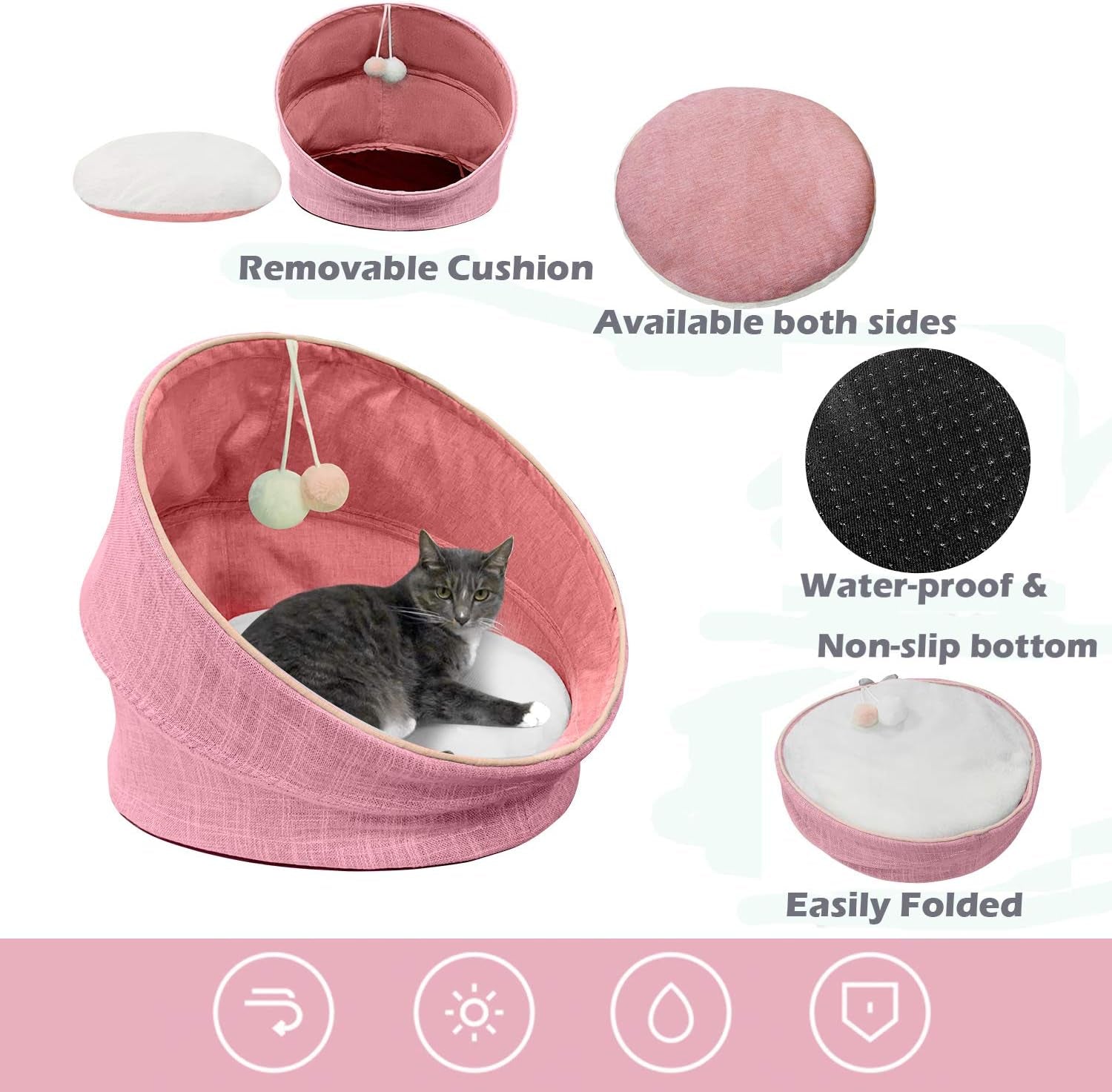 Dog Bed Calming Donut Cuddler, anti Anxiety Comfy Soft Pet round Bed, Plush Soft Cushion Mat Cat Comfy Marshmallow Sleeping Nest for Small Medium Dog (S-XL)