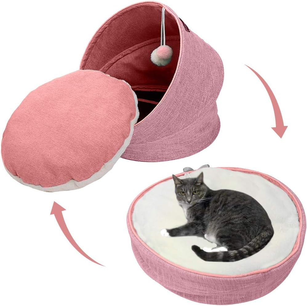 Dog Bed Calming Donut Cuddler, anti Anxiety Comfy Soft Pet round Bed, Plush Soft Cushion Mat Cat Comfy Marshmallow Sleeping Nest for Small Medium Dog (S-XL)